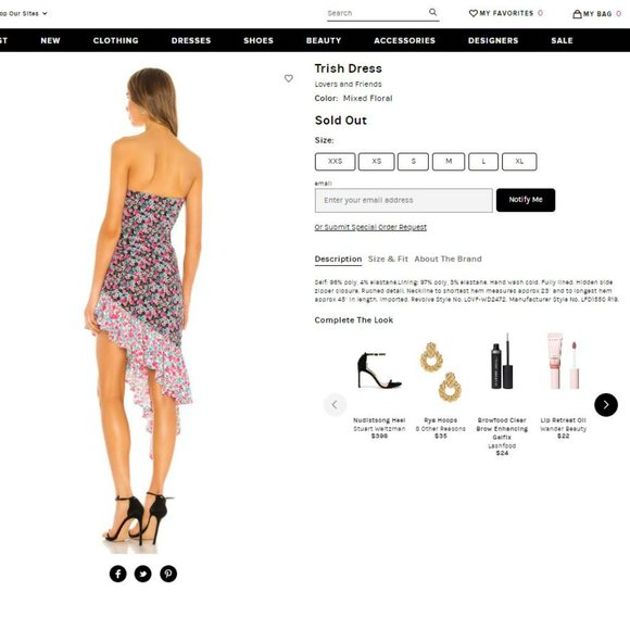 For Love and Lemons Trish Dress Mixed Floral - Picture 4 of 4